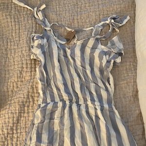 American Eagle Off the Shoulder Tie Strap Romper